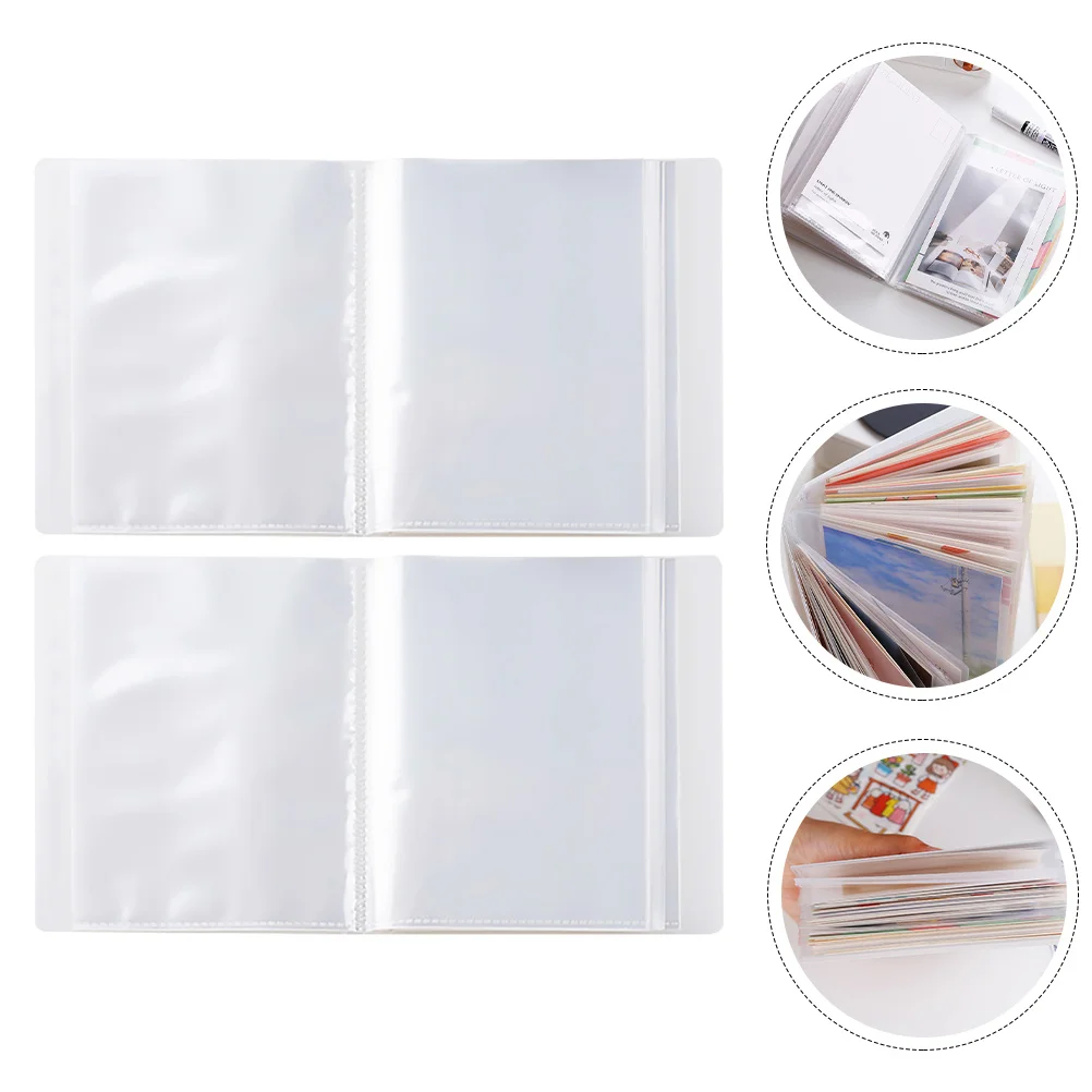 2 قطعة ألبوم صور A6 إعادة تعبئة صفحات كتاب صور بلاستيكي شفاف مقاوم للماء تخزين بطاقة الائتمان على المدى الطويل #2