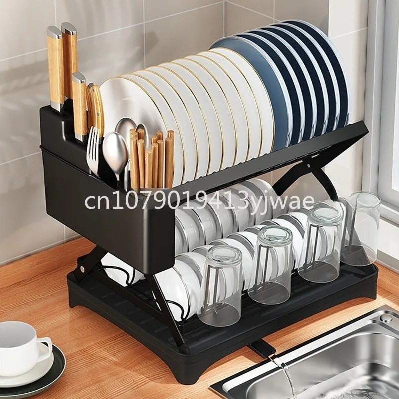 Ermo Kitchen Storage Household Multi-Functional Dish Rack, X-Type Tableware