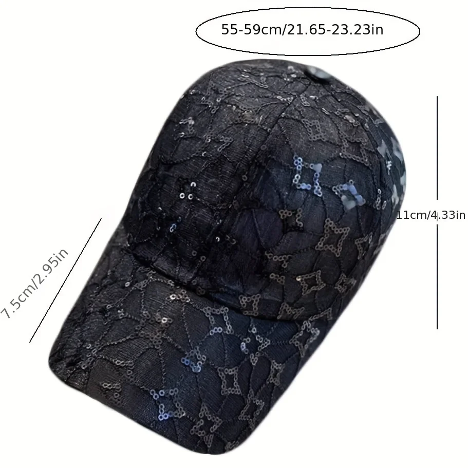 Sequins breathable mesh hat cap hat women\'s summer casual fashion outdoor sunshade baseball cap