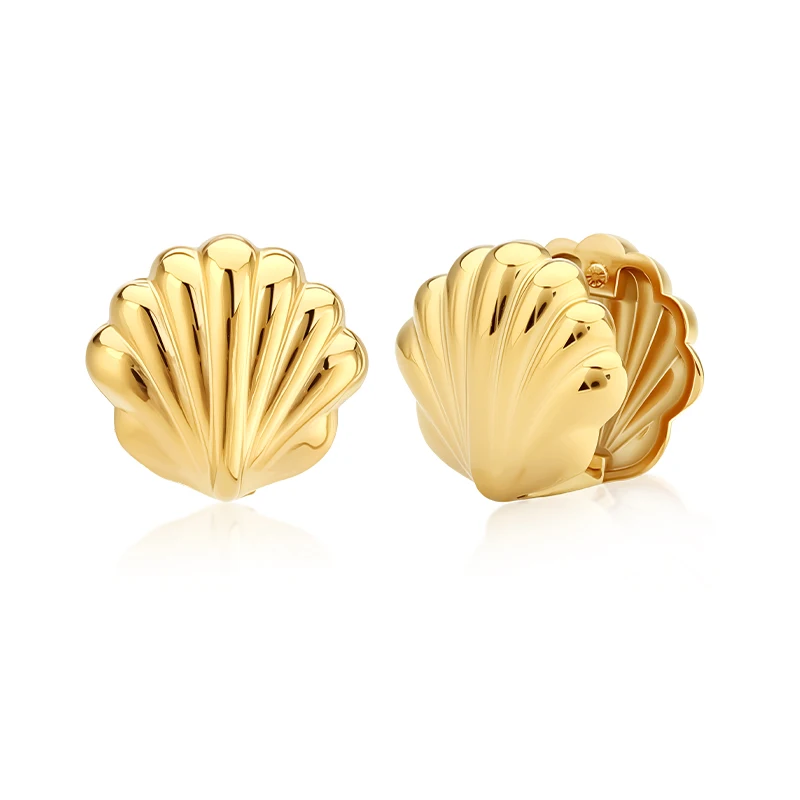 VAROLE Scallop Shell Clip-on Earrings Ocean Style Women Daily Party Pendiente Boucle D'oreille Cute Fashion Statement Jewelry