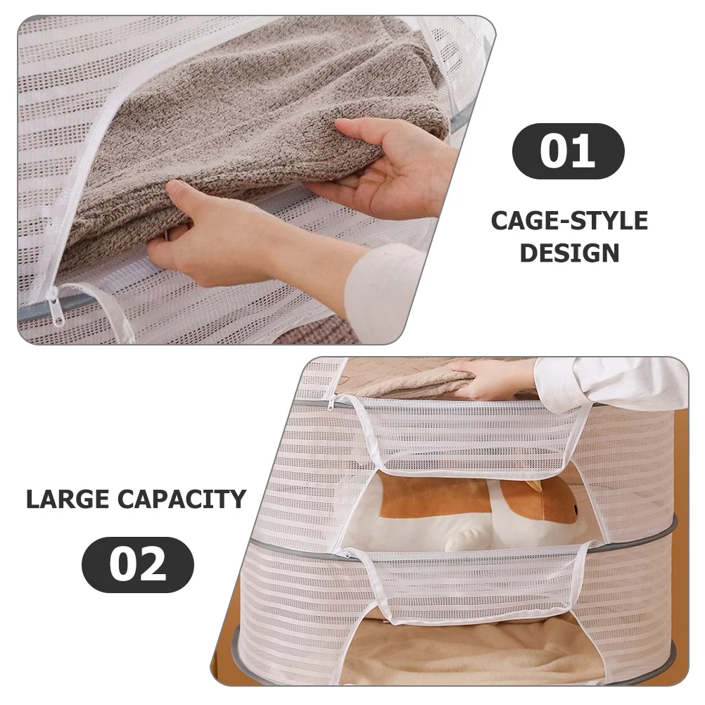 

Drying Rack Foldable Mesh Basket Multi-Layer Cage For Clothes Vegetable Underwear Socks Drying Net Home Use Hanging