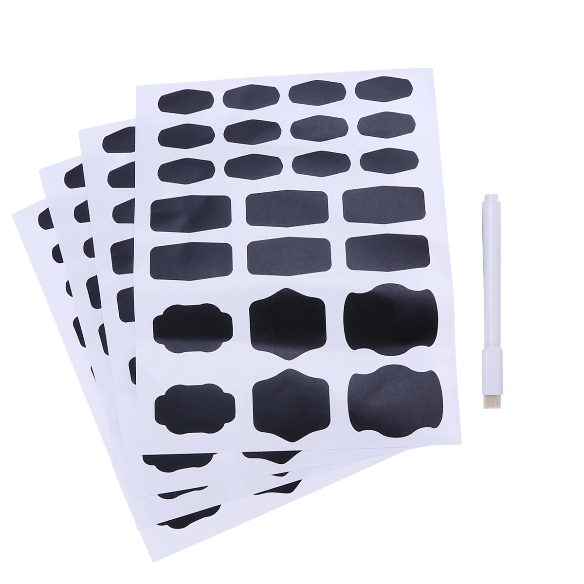 

96 Pcs Labels Stickers Chalkboard for Jars Tags Blackboard Waterproof Reusable Glass