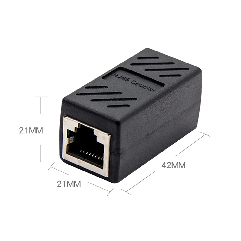 

2Pcs Network Connector Rj45 Coupler Plastic Adapter Cable Extender Ethernet Lan Connector Convenient Home Office