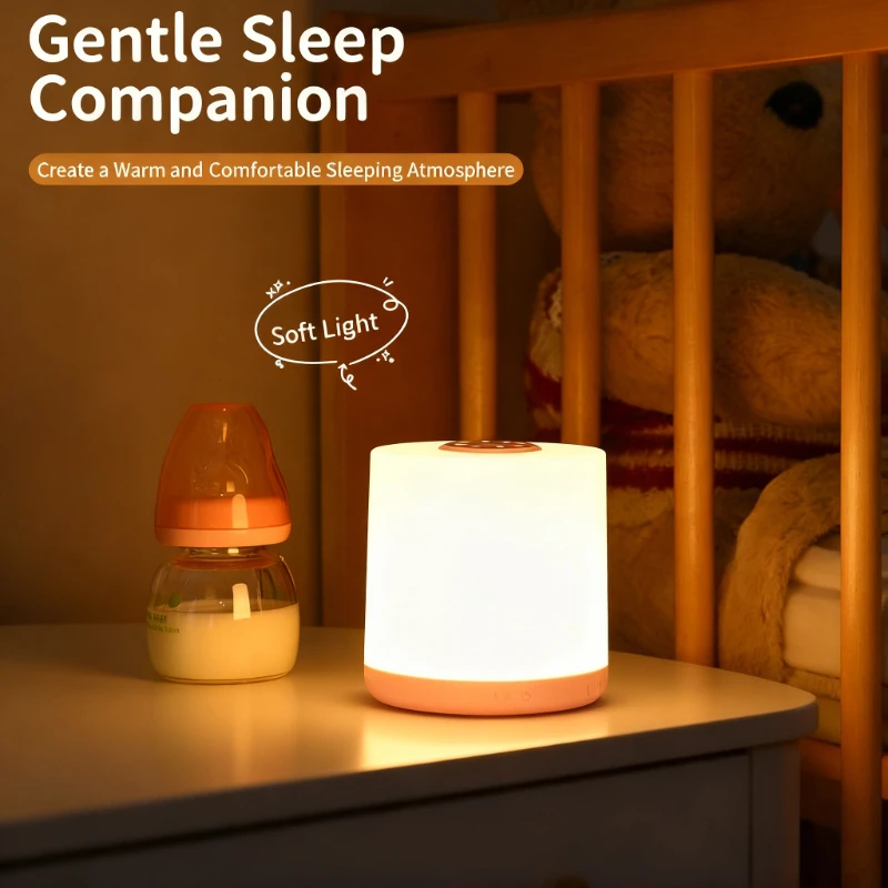 Touch Night Light 3-Color Dimmable Bedroom Ambient Lamp Eye-Caring Soft LED Bedside Lamp for Sleep & Nighttime Use