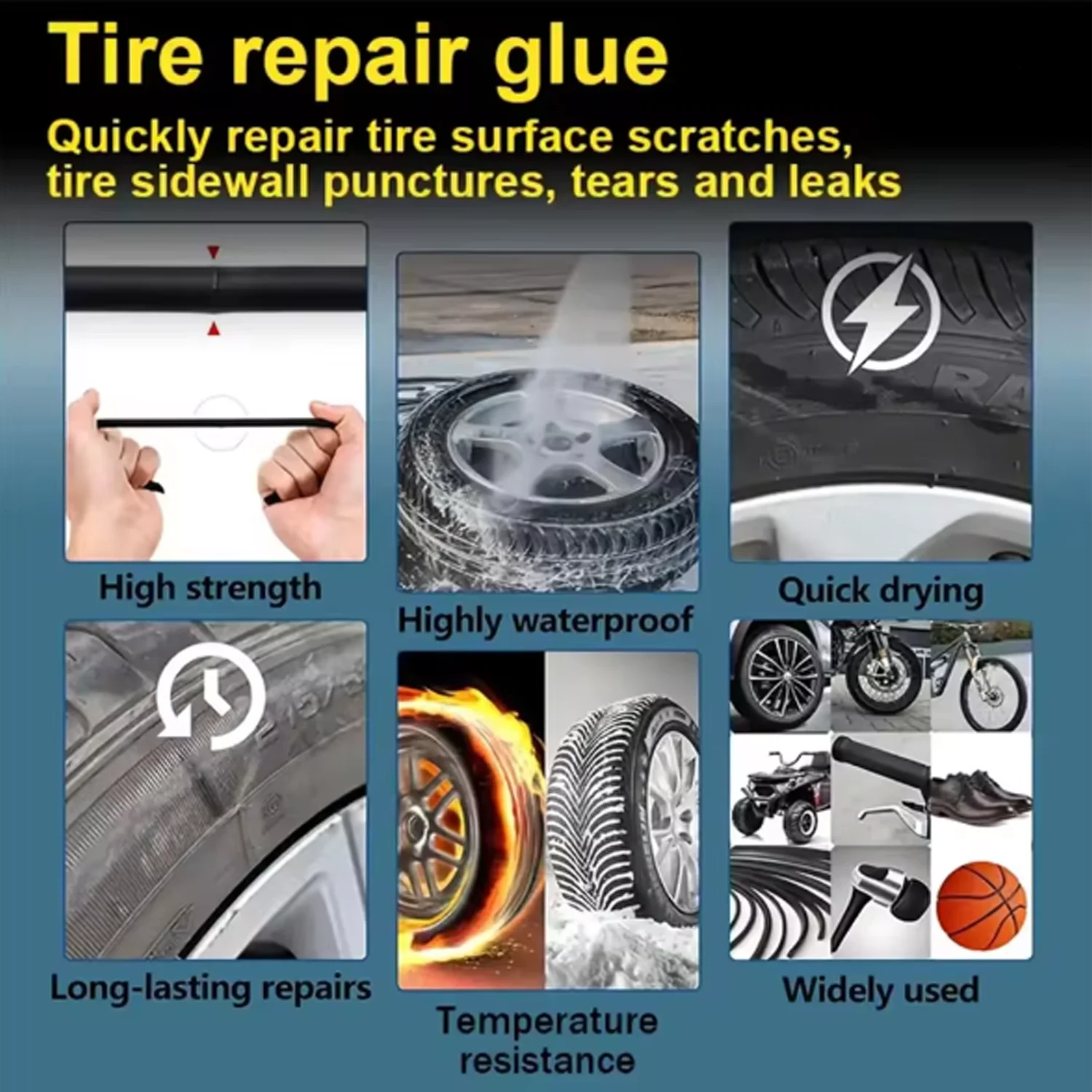 JXVX 380 Black Super Glue High Viscosity for Plastic Wood Metal Tyres Rubber Shoes DIY Strong Adhesive Repair Tool Rubber Glue.