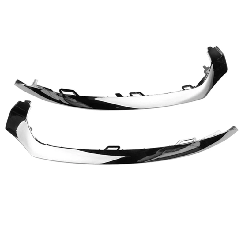 Left +Right Front Bumper Lower Lip Trim A2058851474 For Mercedes Benz W205 C180 C300 C63AMG 2014-2018 Chrome Lip Spoiler