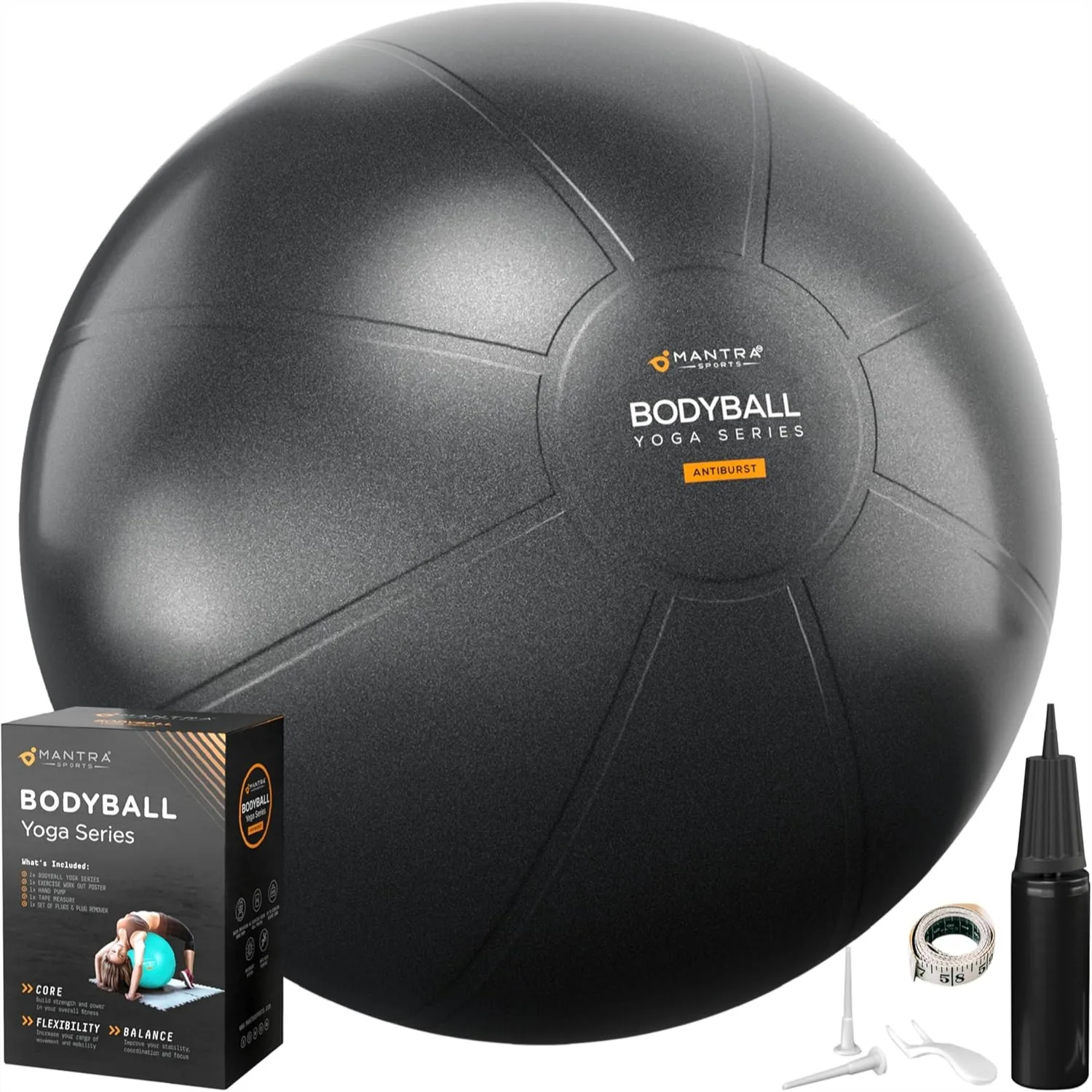 Gymnastikball für Yoga, Pilates und Fitness, Anti-Burst-Stabilitätsball mit Schnellpumpe, 150 kg Tragkraft, Rutschfest, für Schwangerschaft
