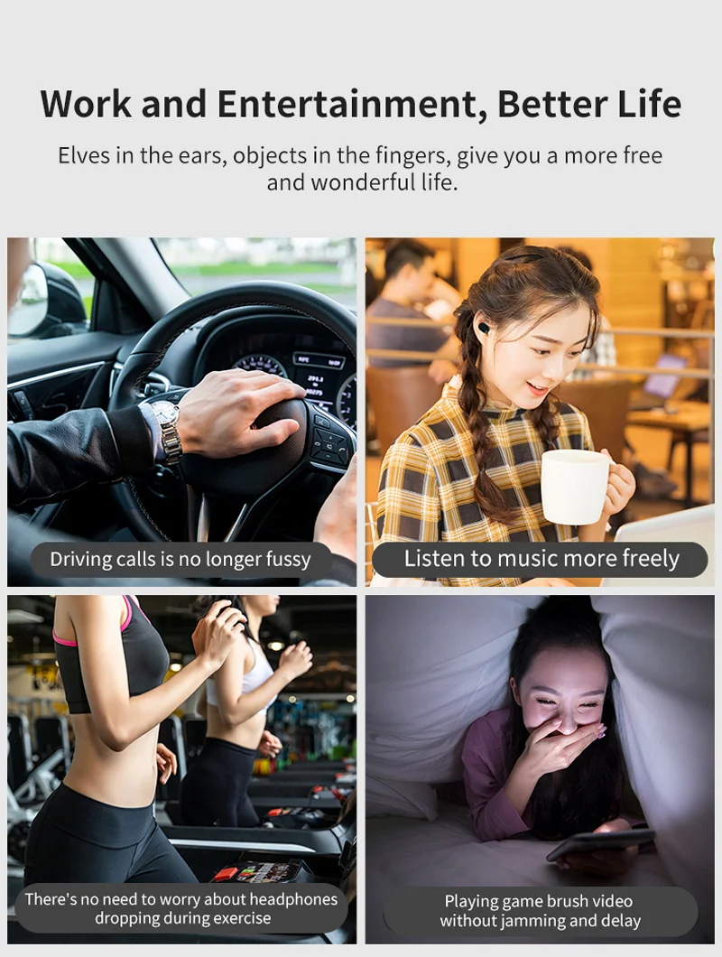 샤오미 화웨이 아이폰용 오리지널 A6S TWS 헤드셋, 무선 블루투스 헤드폰, 스포츠 스테레오 폰 블루투스 이어버드