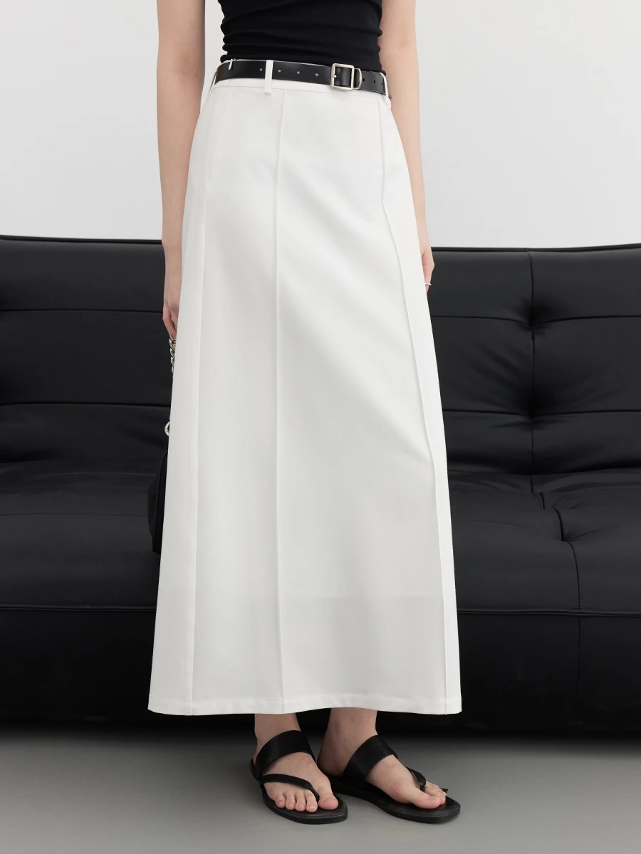 CHIC VEN Spódnice damskie A Line Loose Casual White Long Skirt High Waist Straight Girl Skirts Summer Summer Office Lady 2023