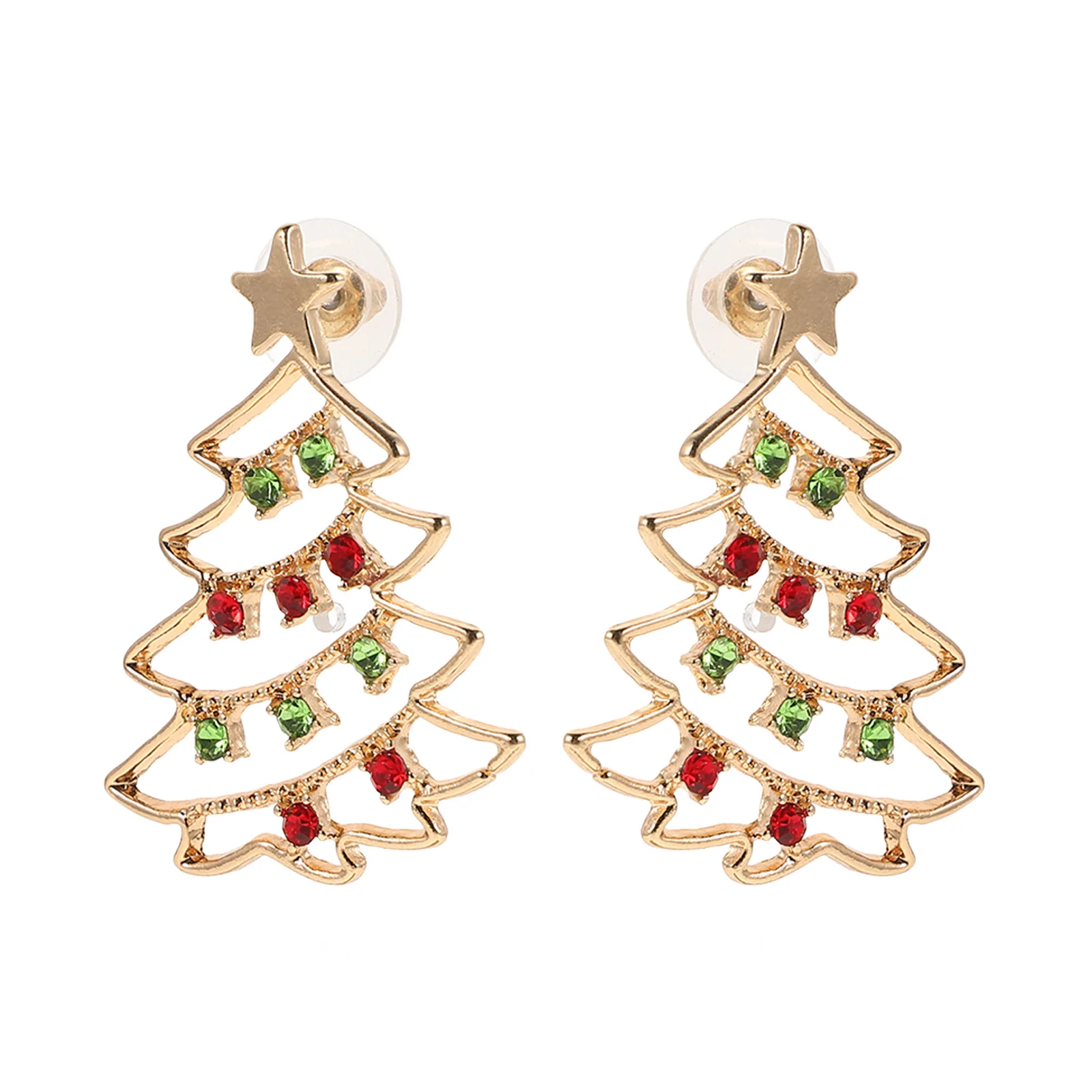 

1Pair Christmas Tree Earrings Exquisite Festive Stud Earrings for Women Xmas Party Holiday Jewelry Cartoon Earring
