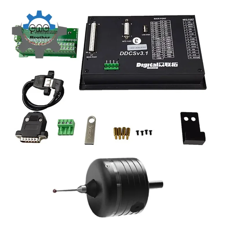 Engraving Milling Machine DDCS V3.1 4-axis E-Stop MPG Handwheel 3d Edge Finder G Code CNC Offline Stand Alone Controller