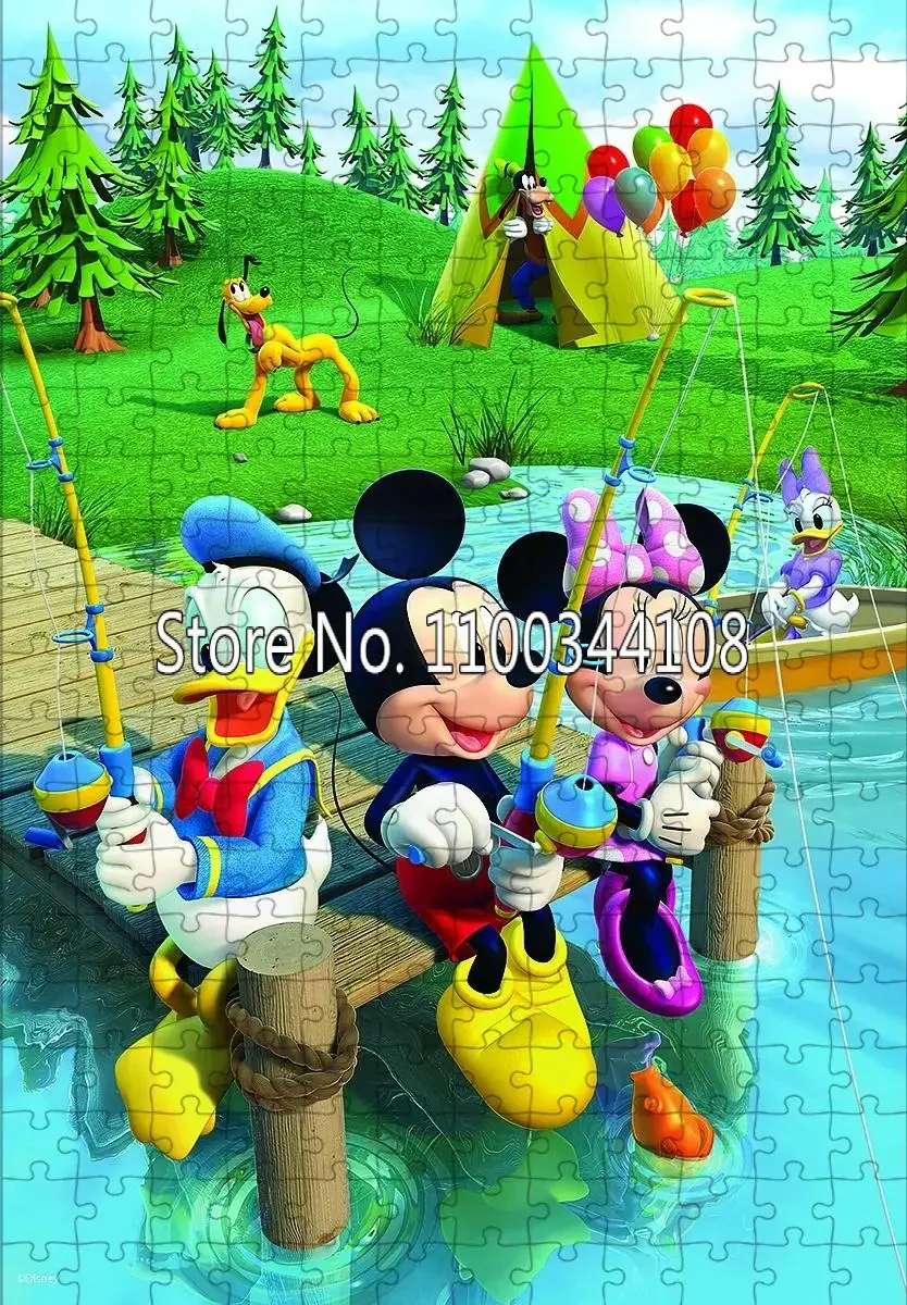 Disney Cartoon Characters Jigsaw Puzzles Minnie Donald Duck Daisy Puzzle for Adult Stress Relieving Toys Children's Family Games