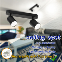 Gu10 Ceiling Spotlight Fixture Modern Flexible Track Wall Spotlight for Bedroom Living Room Kitchen Track Lighting Bathroom Dorm