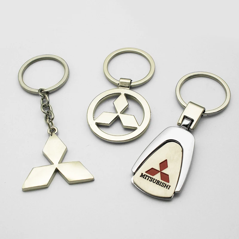 Llavero con logotipo de Metal/cuero 3D para coche, accesorio colgante de cuerda trenzada para Mitsubishi Outlander Lancer EX ASX L200 Pajero