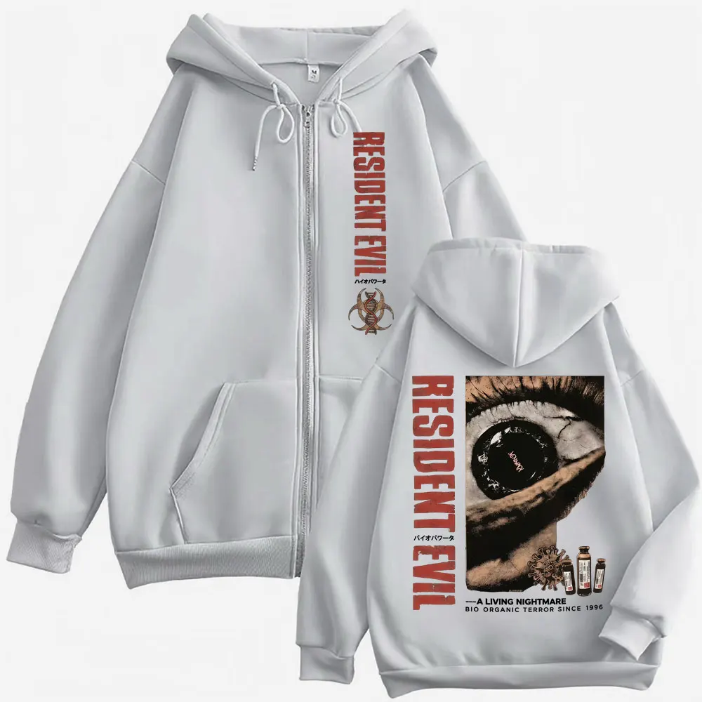 Resident Evil Requiem Anime Reißverschluss-Hoodie Retro Street Style Hoodie Mode Sport Bedrucktes Muster Hoodie Tägliche Streetwear
