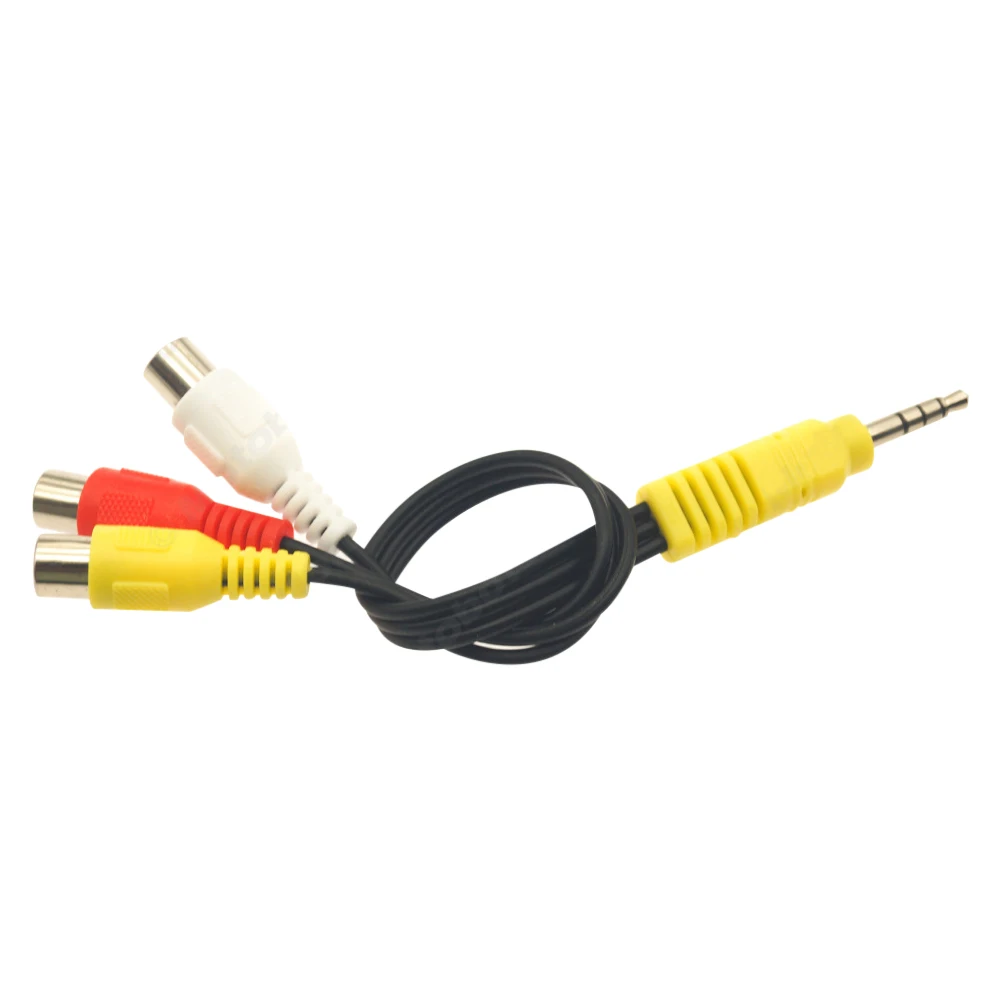 3.5mm to 3 RCA Cable Video Cable AV Adapter Cable for Car Audio Cable 3.5mm to RCA Red White Yellow Female Video Cable