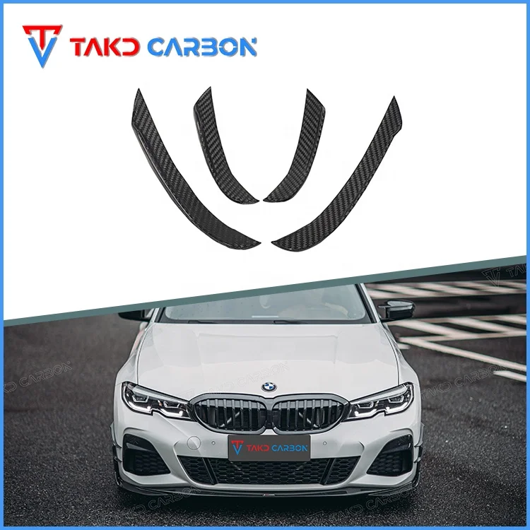 

Dry Carbon Fiber Factory Direct Hot Sale Style Front Bumper Canards for bmws 3 Series G20 G28 2020-2022 TAKD Style