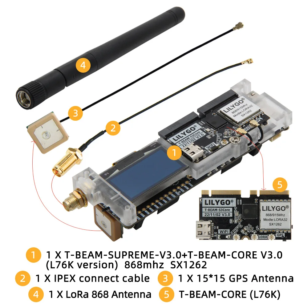 lilygo-supreme-esp32-s3-development-board-sx1262-lora-gps-13inch-oled-imu-pmu-wifi-bluetooth-for-meshtastic-iot-project