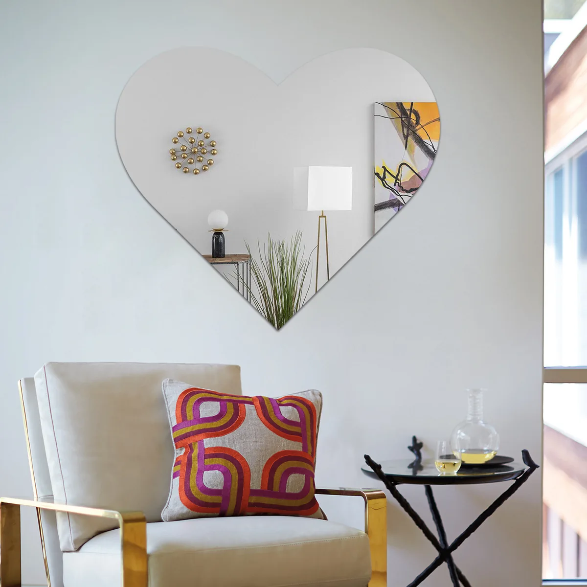 Heart-Shaped Mirror Wall Decals- Romantic Reflective Stickers for Bedroom & Bathroom Decor