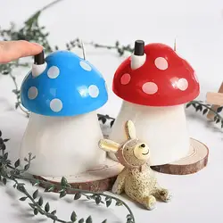 Cute Automatic Toothpick Box Large Capacity Press Type Decorative Lovely Mushroom Shaped Toothpick Holder for Home Living Room