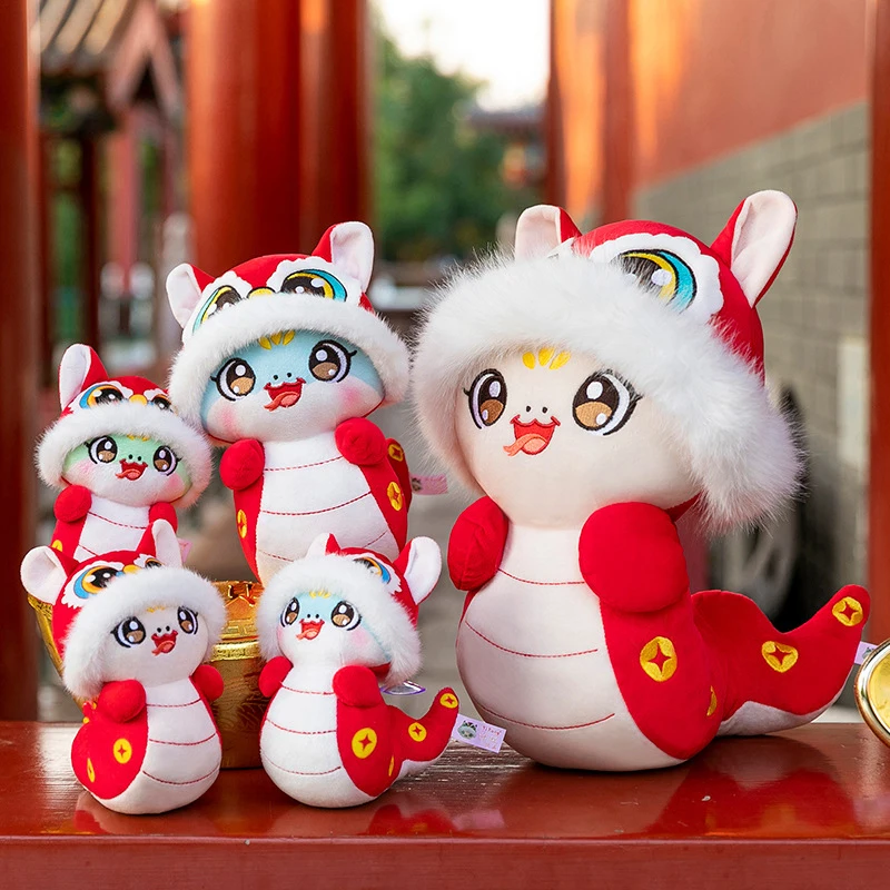 16/20/32cm Snake Year Plush Toy Chinese Style Good Luck Wealth Snake Year Mascot Toy PP Cotton Soft Lucky Snake Plushies Doll