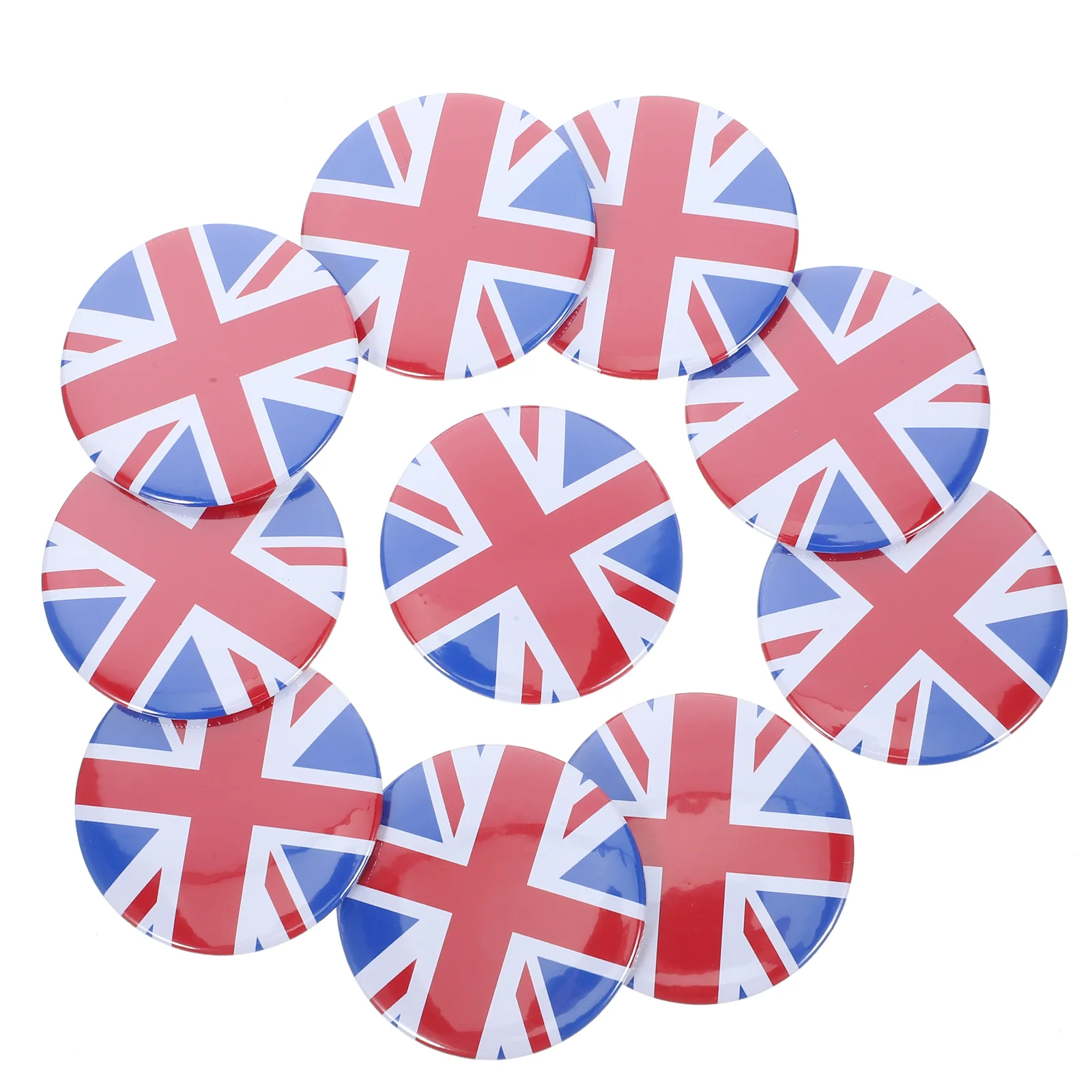 10 Pcs Flag Badge Patriotic Lapel Pin England Badges Pattern Metal 550X550X030CM for Decorations Brooch Uk