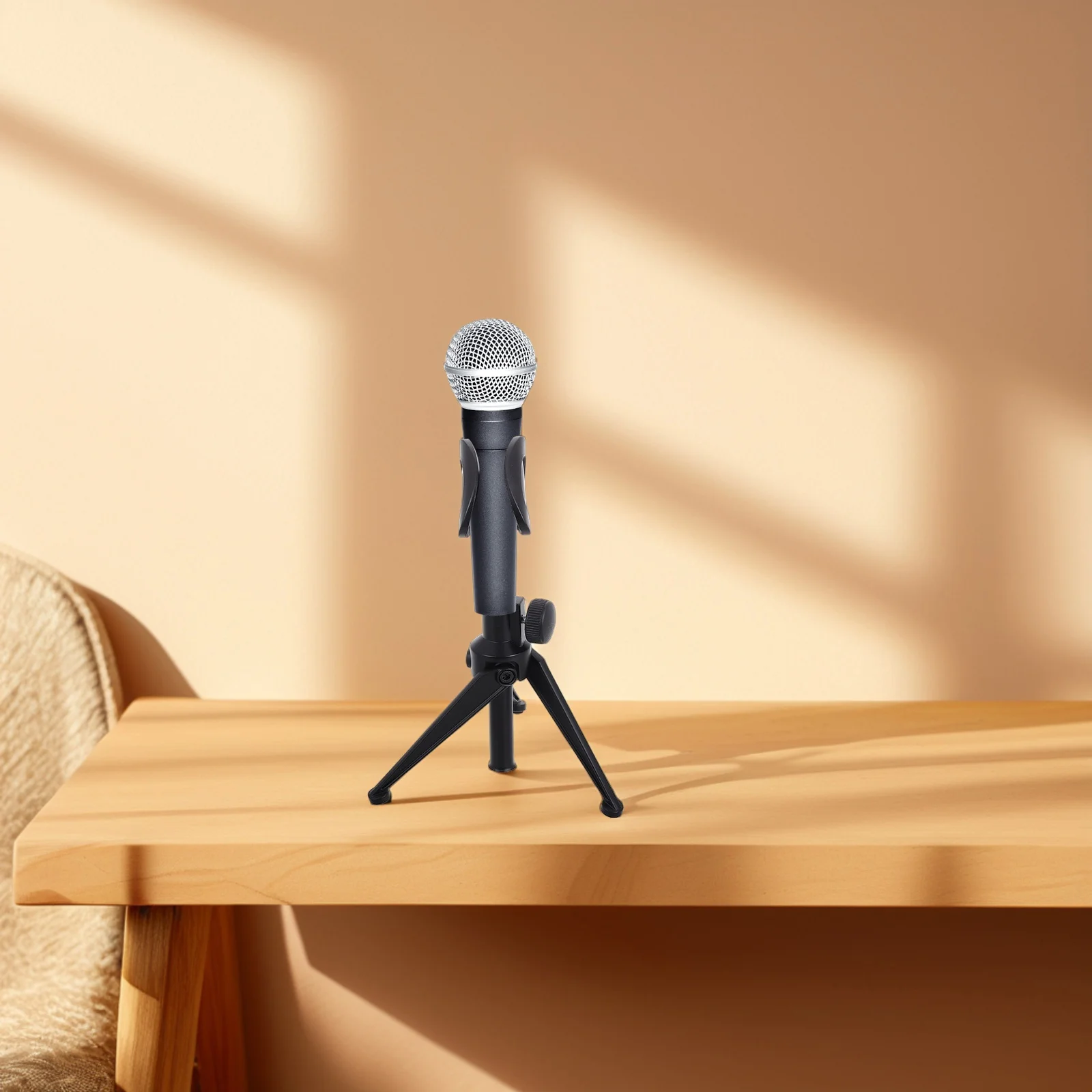 

Versatile Portable Mic Stand Compatible with Wired Wireless Microphones for Stable Recording Podcasts Gaming Teaching