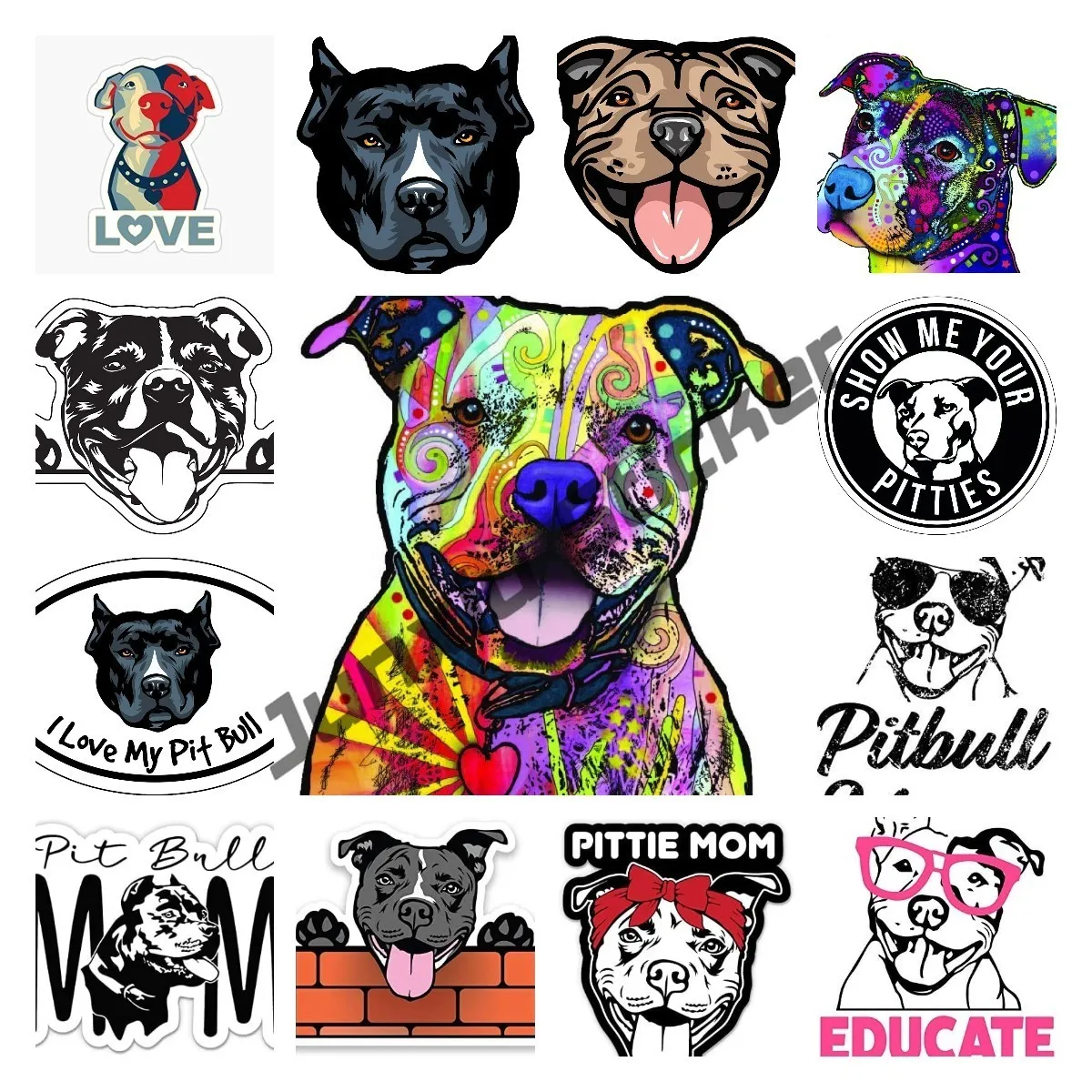 Pit Bull Car Sticker Dog Vinyl Decal, Suitable for Windows, Bumpers, Laptops or Handicrafts Etc Peeker Anime