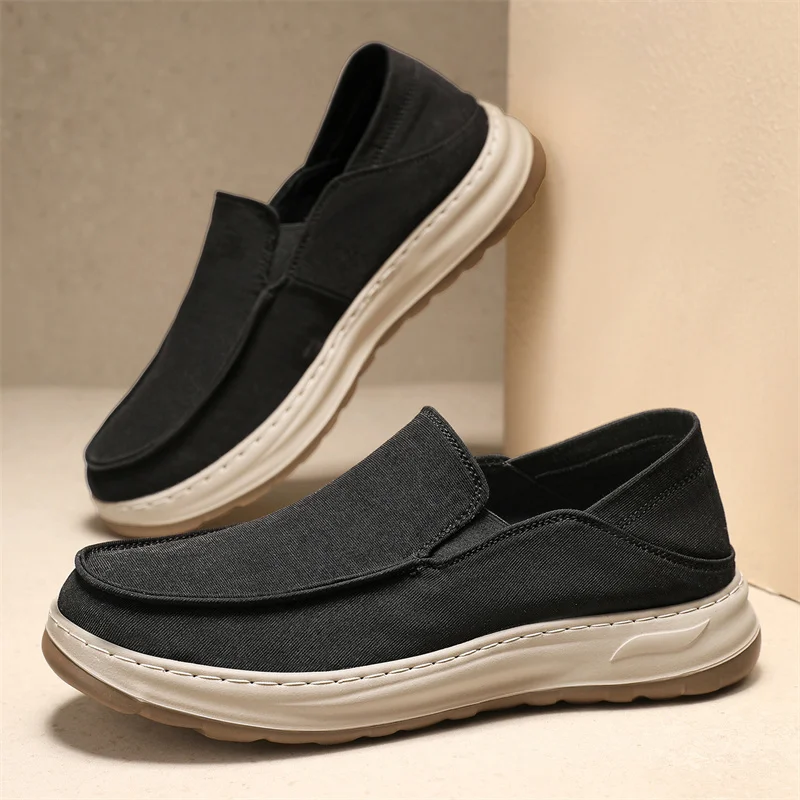 Breathable Mens Suede Leather Loafers Non Slip Walking Flats New Outdoor Slip on Casual Shoes for Male Work Office Driving Shoes
