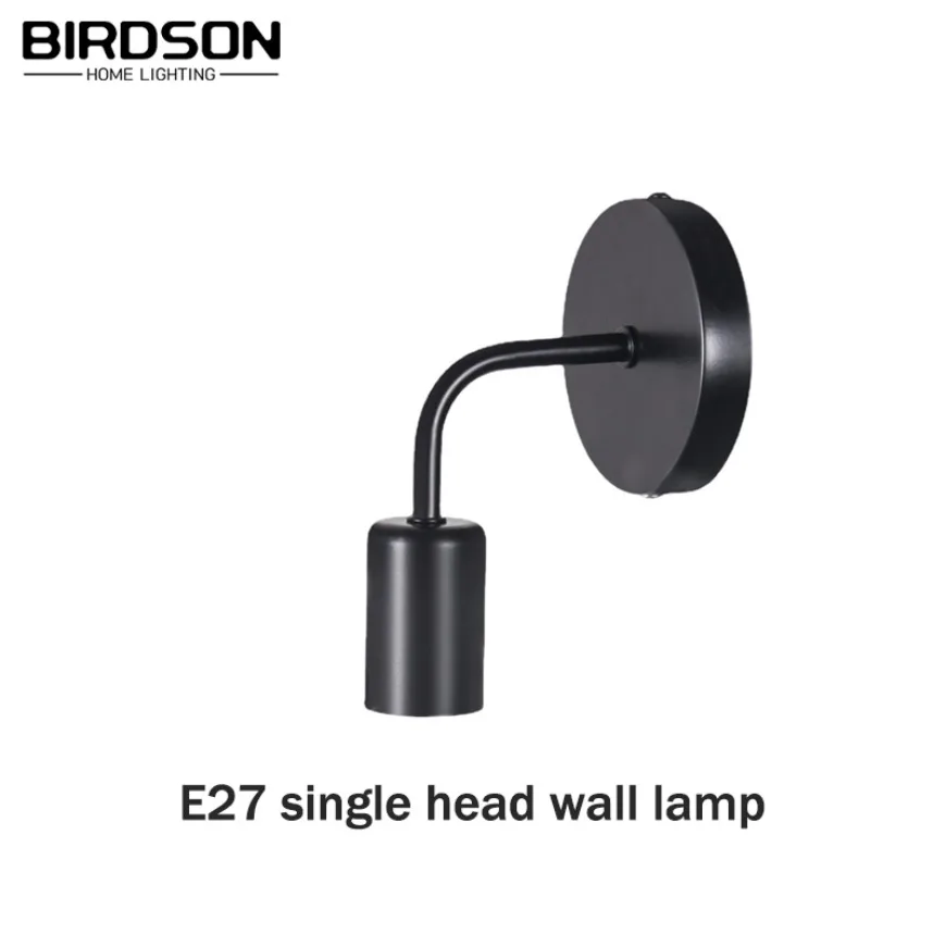 Nordic E27 Industrial Retro Wall Lamp Iron Art Wooden Decorative Light Corridor Dining Room Bedroom Living Room Indoor Wall Lamp