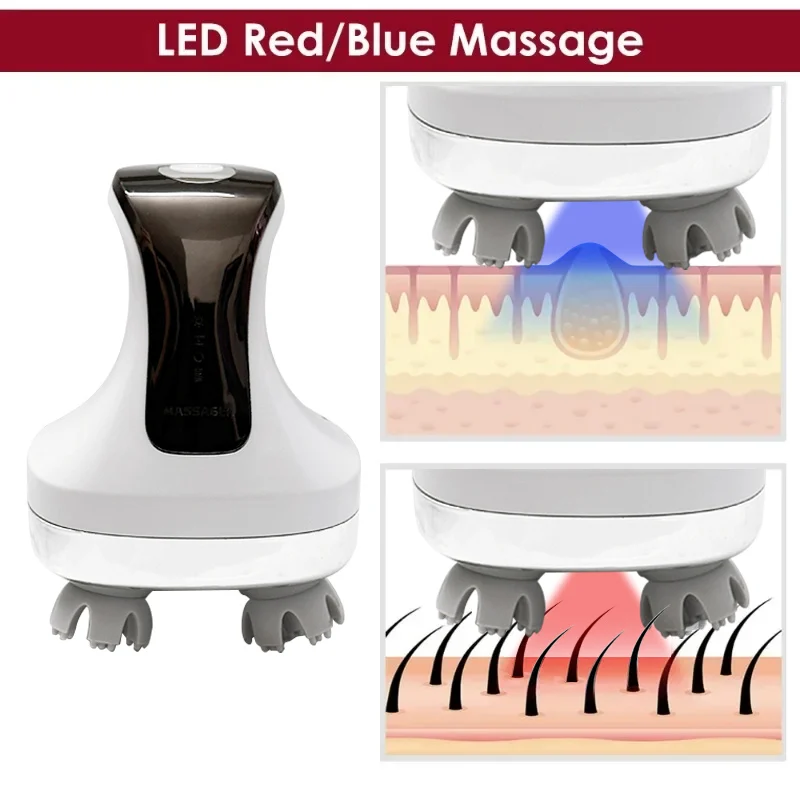 Electric Scalp Massager 4D Head Massage Multi Claw Antistress Relax Relieving Headache Scratcher Hair Growth for Adults Pets