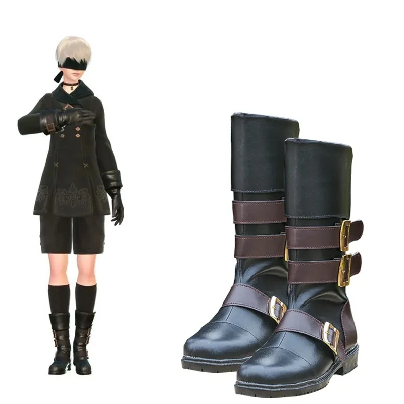 Juego de Anime NieR Automata 9S Cosplay Shoes, NieR Automata YoRHa No. 9S Cosplay Boots Custom Made