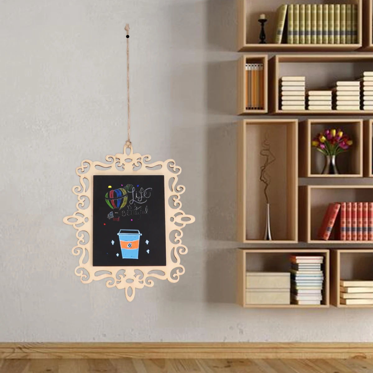 

5Pcs Mini Wooden Blackboard Hanging Decoration String for Home Wall Table Numbers Menus Greetings Message Reminder