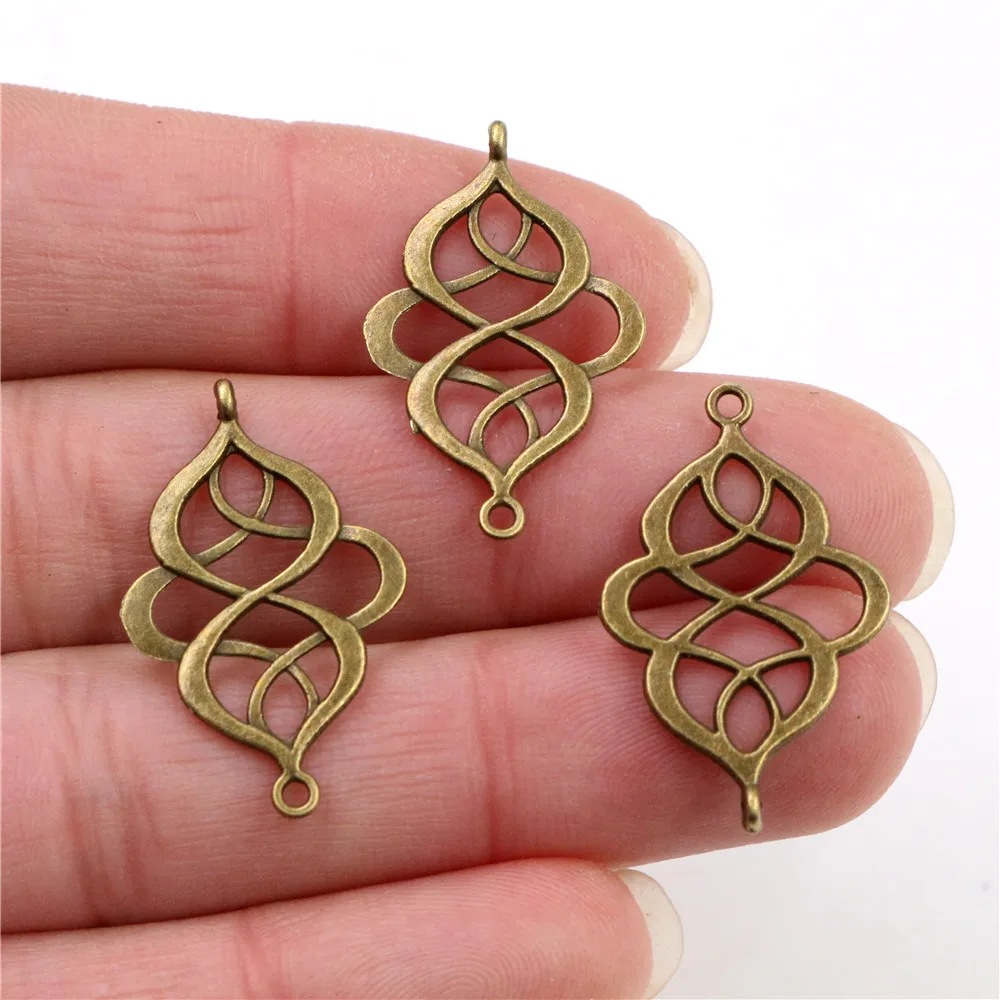 27x18mm 20pcs Antique Silver Plated and Bronze Plated Fashion Connector Handmade Charms Pendant:DIY for bracelet necklace