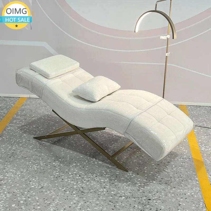 Arc Shape Luxury Eyelash Extension Bed Salon Chair for Beauty Eyelash Massage Bed