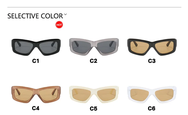 DOHOHDO Luxus Y2K Mode Sonnenbrille Damen Markendesigner Quadratische Punk Sport Sonnenbrille Herren Goggle UV400 Modische Brillen Damen – Detail 2