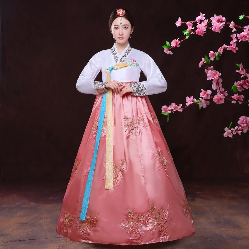 

Одежда Hanbok, Женский традиционный костюм, корейское платье, модернизированное улучшенное корейское корт, платья для косплея, Hanbok 한복