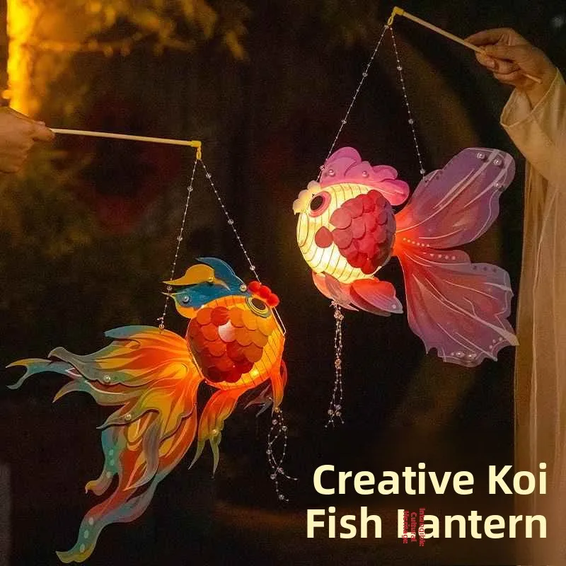 

Новогодний фонарь ручной работы: набор для творчества для детей, светящийся карповый фонарь, праздничное украшение для фестивалей