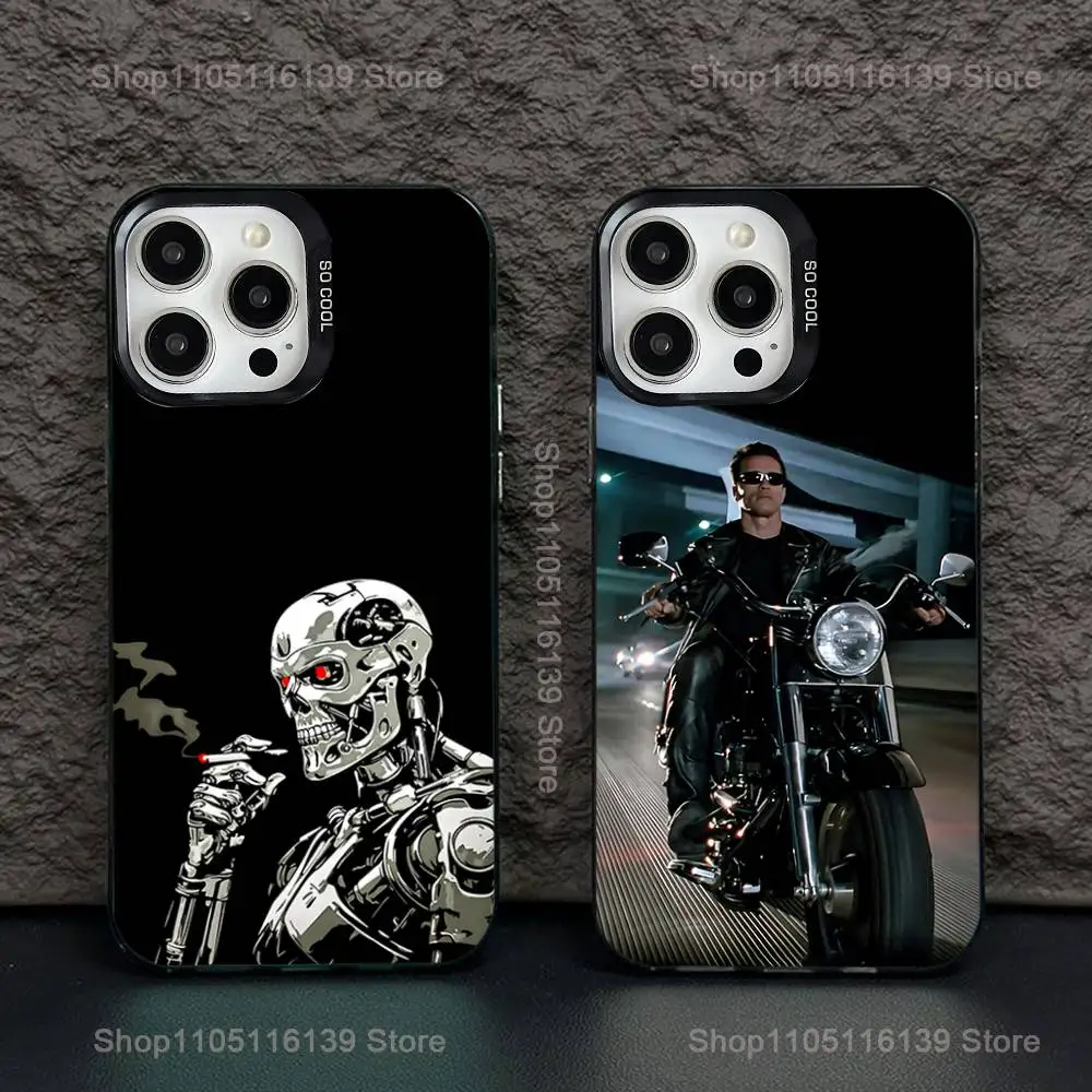 

A-Arnold Schwarzenegger T-Terminator iPhone case 16,15,14,13,12,11,Pro,XS,Max,Plus,Mini,SE Black Candy Matte Shockproof Cover