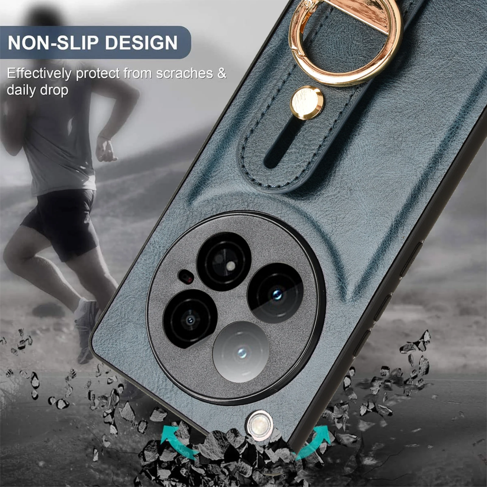 

Luxury Wristband Leather Stand Case for Infinix Zero 40 30 4G Cover With Ring Opener of Infinix Zero 40 30 4G