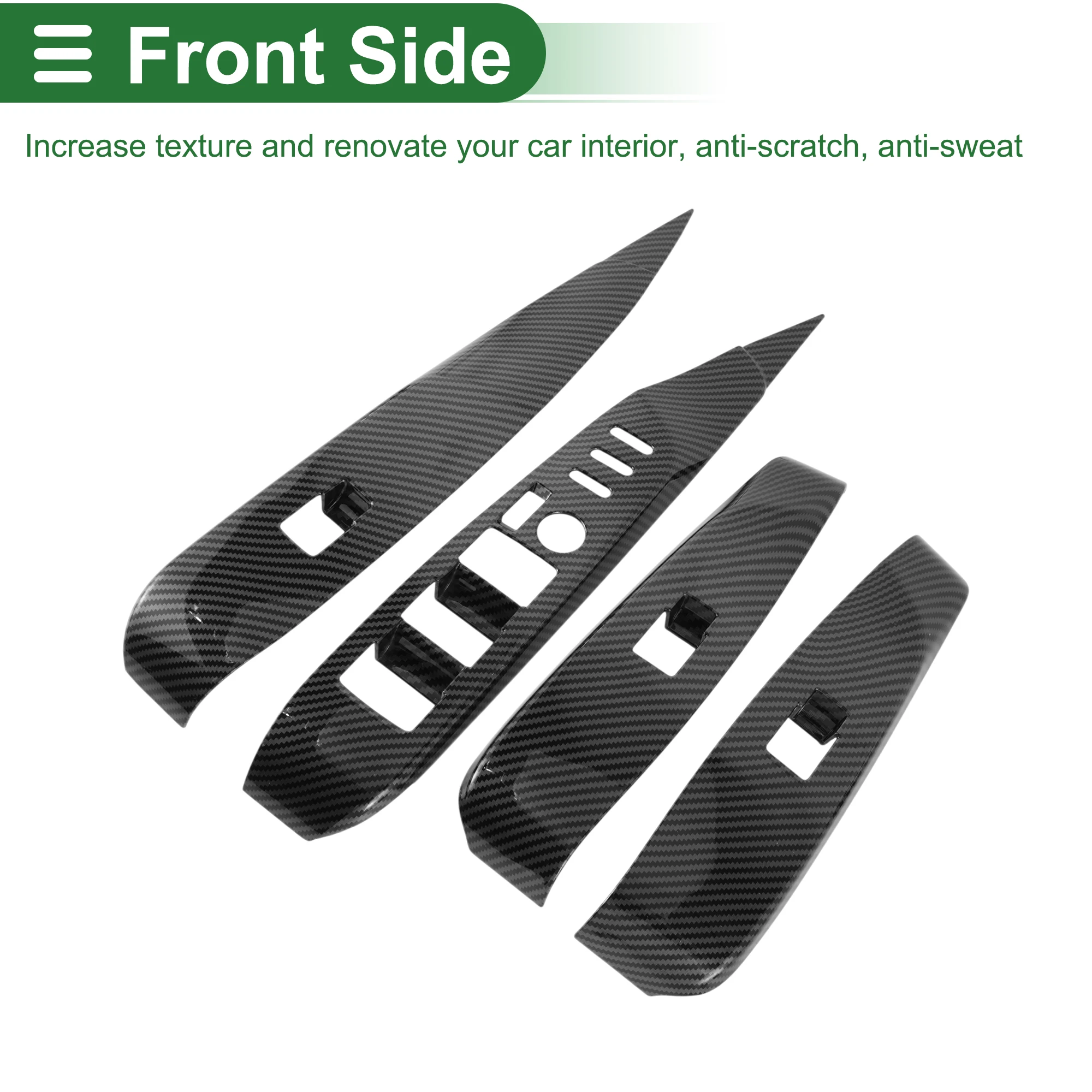 

UXCELL Window Lift Switch Panel Trim Cover for Toyota Camry 2018-2024 Front Rear Carbon Fiber Black