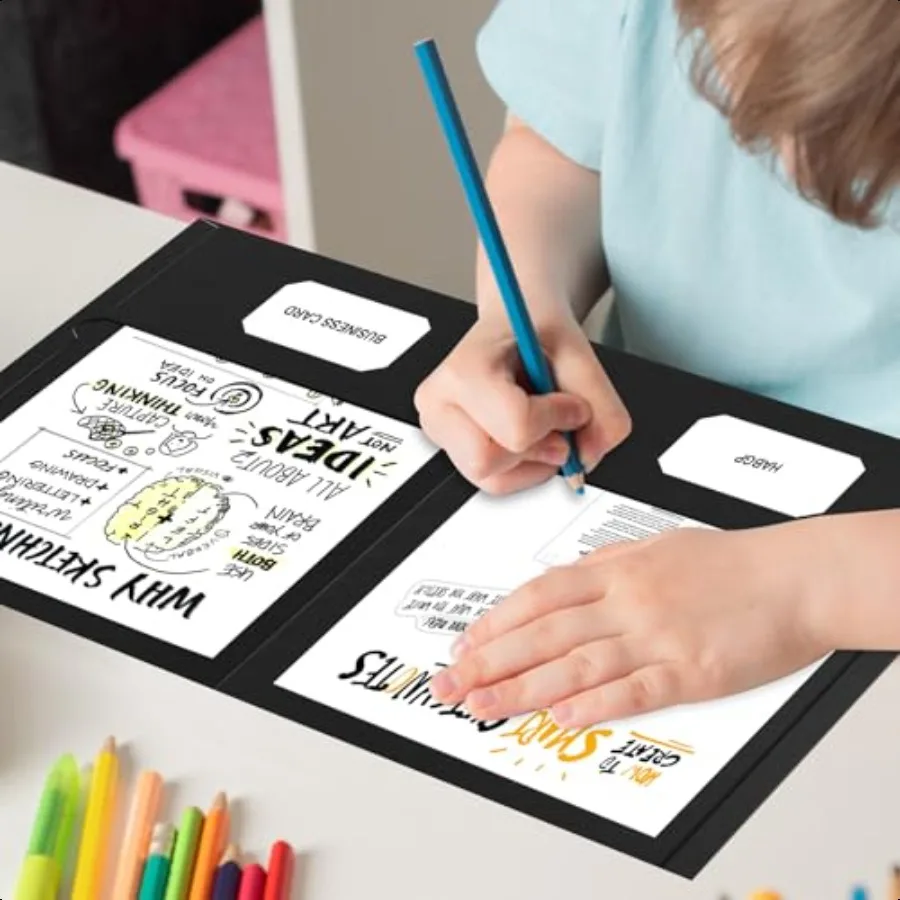 Two Pocket Folders 100 Pack 2 Pocket Folders Fit Letter Size Paper Black Paper File Folders with Pockets for School Office Home