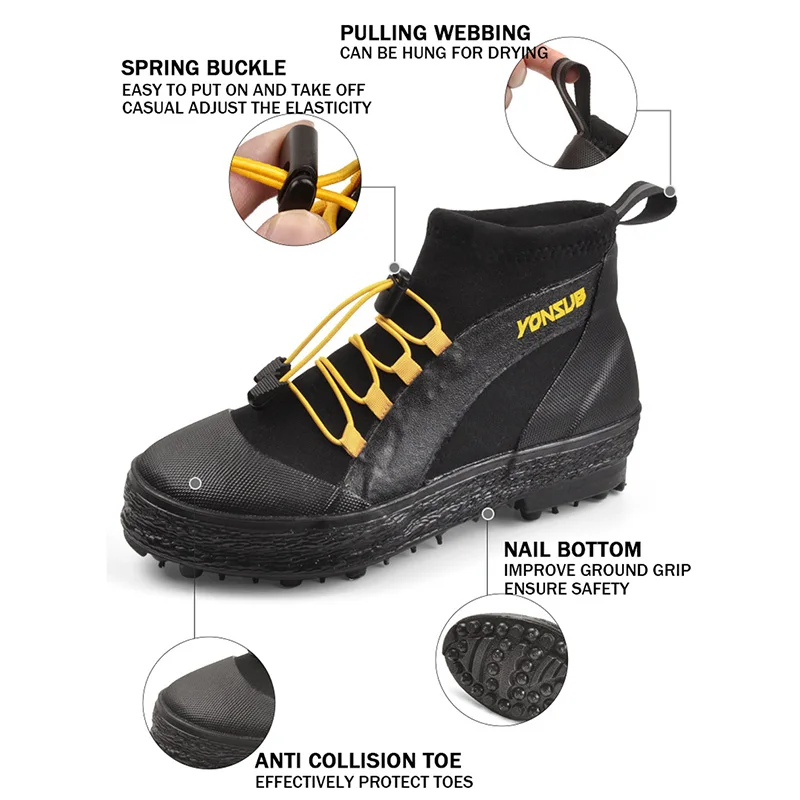 2025 YONSUB Men Women Lightweight Anti Slip Nail Shoes Drifting Equipment Upstream Shoes Climbing Reef Shoes Sea Fishing Shoes