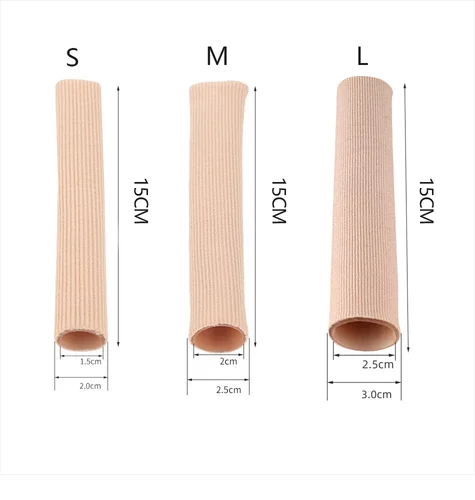 Imagen 2 del producto Separador de dedos de tela cortada con cubierta de silicona, tapas de manga de tubo espaciador, Corrector de Valgus, Protector de martillo, pedicura para pies y dedos, 1/3 Uds.