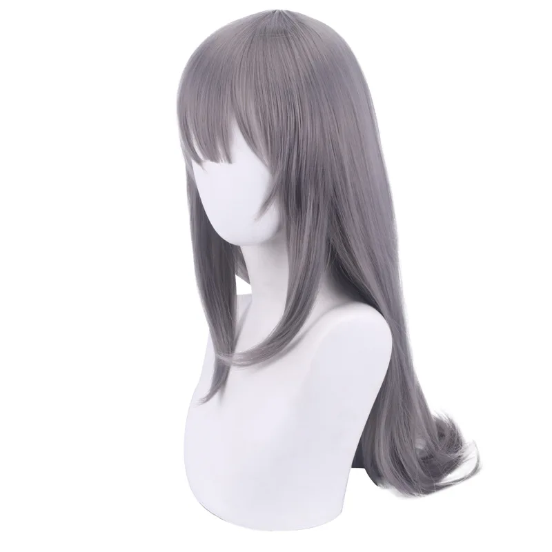 1:1 Rascal träumt nicht von Bunny Girl Senpai Sakurajima Mai Cosplay Perücke Grau Langes Haar Cosplay Perücke 80 cm