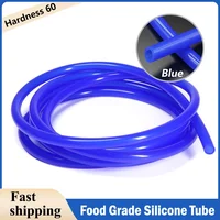 Tubo de silicona de grado alimenticio azul, 1/3/5/10M, ID de 0,5mm ~ 32mm, manguera de goma Flexible insípida para jardín, tubo suave para acuario, tubo de silicona