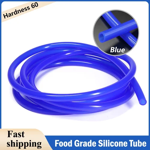 Imagen 1 del producto Tubo de silicona de grado alimenticio azul, 1/3/5/10M, ID de 0,5mm ~ 32mm, manguera de goma Flexible insípida para jardín, tubo suave para acuario, tubo de silicona