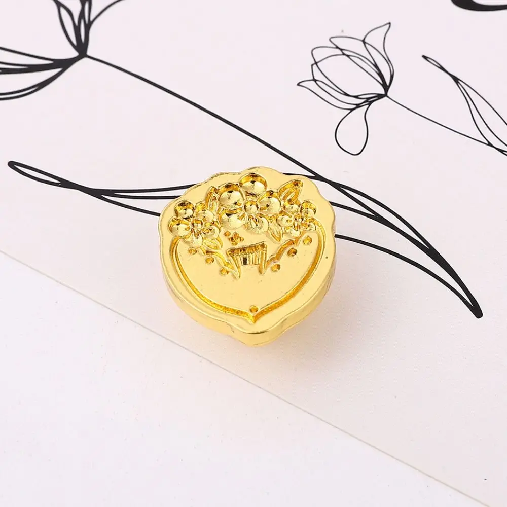 

Replace Head Rose Embossed Sealing Wax Stamp DIY Tool Flowers Vintage Sakura Wax Seal Stamp Antique Metal Leaf