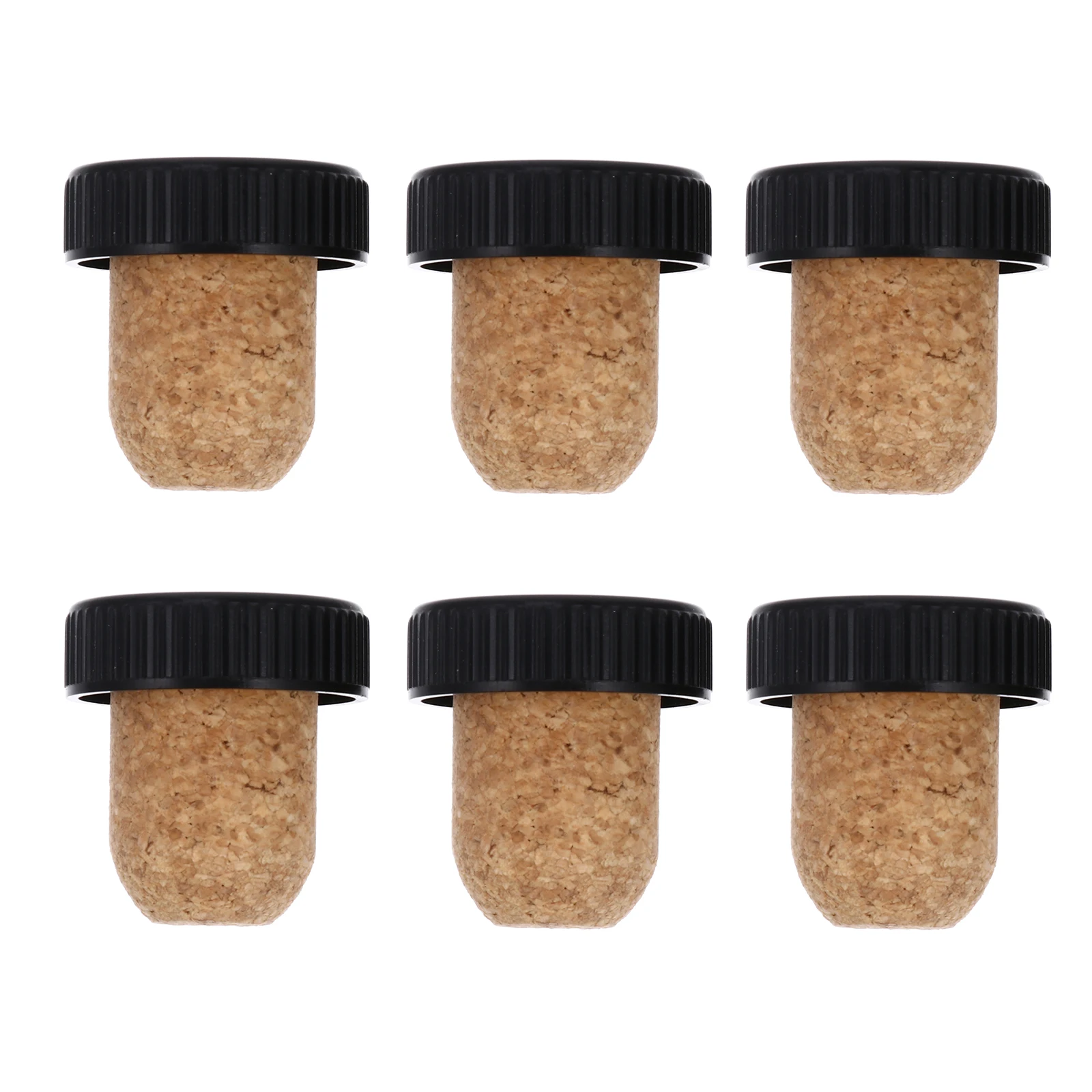 

6 Pcs Cork Corks Bottle Seal Reusable Drinks Replacement Stoppers Beverages Wood Banquet Plug
