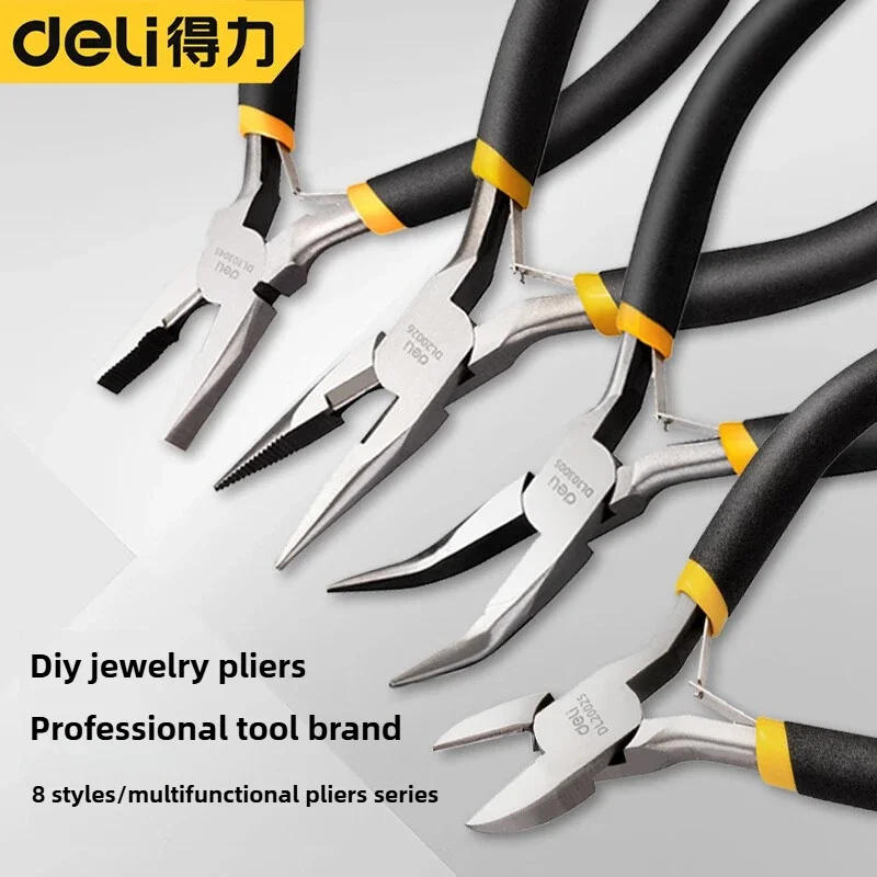 

Deli Mini Pliers Making Pliers Precision Wire Cutters, Needle, Round & Bent Nose for Making, Chain Nose, Craft, Earring